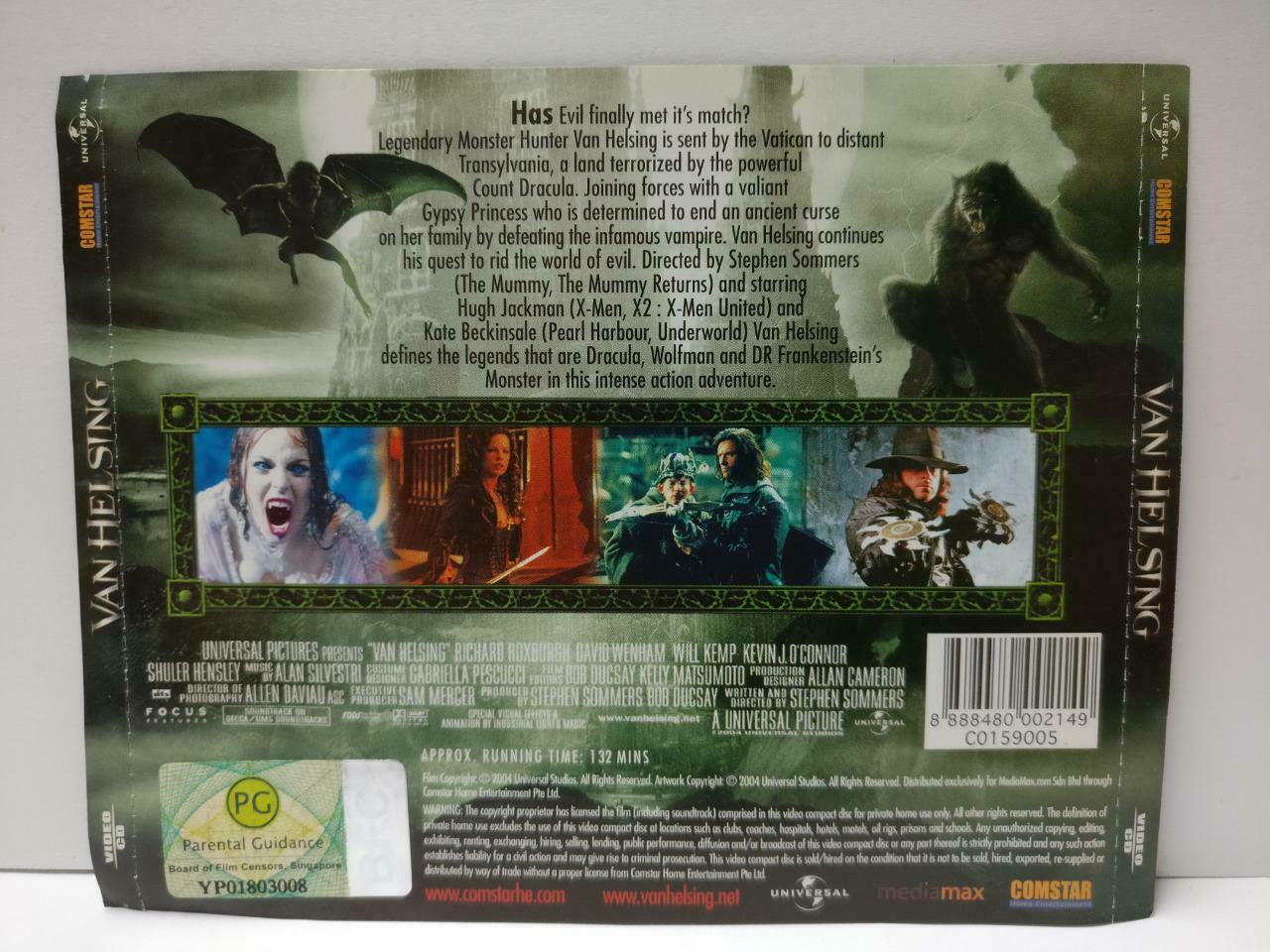 Horror Movie Van Helsing Hugh Jackman Kate B. Rare Singapore Video 2x VCD CDS563