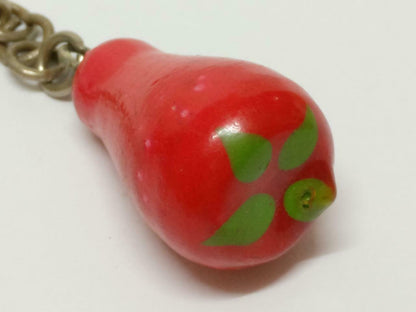 LP888 Vintage Fruit Gourd Red Chilli Pepper Wood Charm Keychain Keyring F/S (B749)