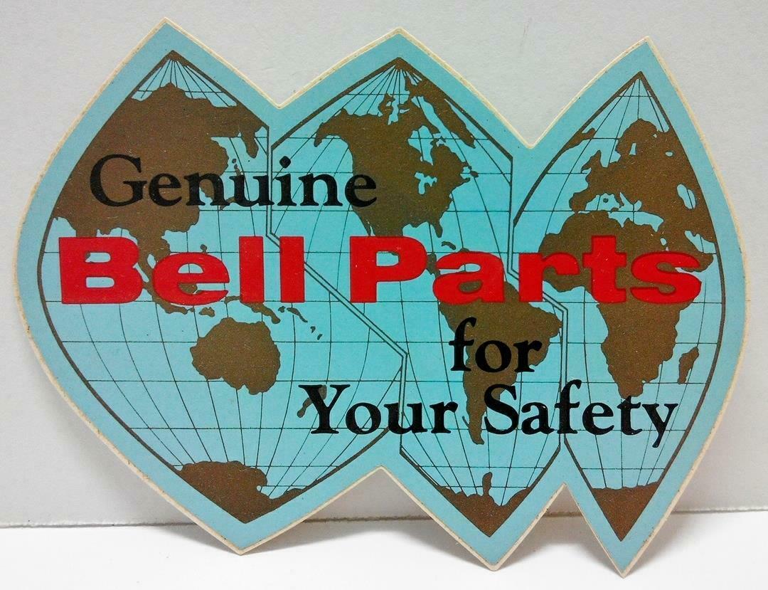 Vintage 80’s Sticker Bell Parts For Your Safety World Map Airlines F/S (A772)