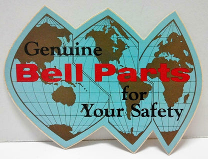 Vintage 80’s Sticker Bell Parts For Your Safety World Map Airlines F/S (A772)