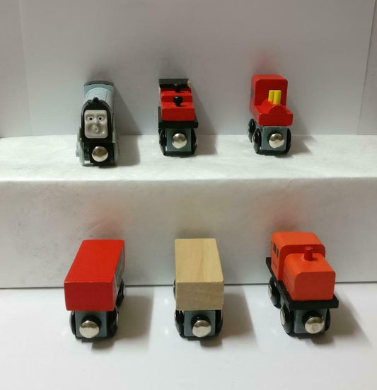 Magnetic Wooden Train Set Spencer Figurines Toys x6 F/S (FTY016) *30