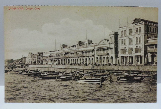 Singapore Collyer Quay Sampan Vintage Singapore Postcard Reprint (AC137)