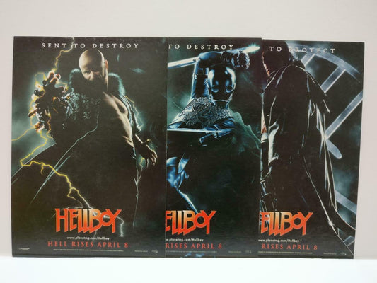 LUCKYPIGEON888 Movie Hellboy Ron Perlman Superhero Ad Postcard Lot Of 3 (E0464)
