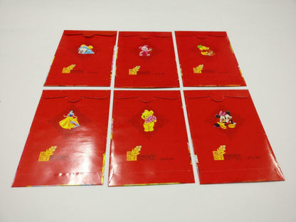 6pcs Chinese NewYear Red Packet Pocket Envelope Disney Mickey Mouse Bear (C2197)