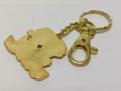 LP888 Vintage Oriental Couple Wedding Gold Tone Metal Keychain Keyring F/S (B659)*