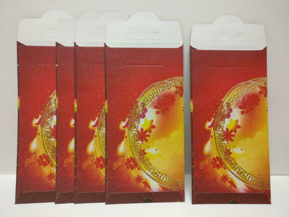 Chinese New Year Girl Oriental Red Packet Money Paper Envelope x Lot of 5 (P992)