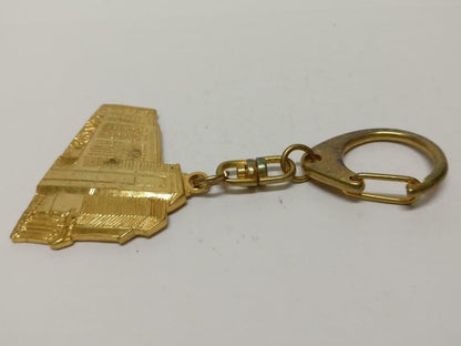 LP888 Vintage Singapore Sri Arasakesari Sivan Temple Gold Tone Keychain F/S (B772)