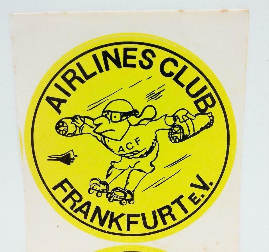 Vintage 80’s Sticker Airlines Club Frankfurt Airlines F/S (A779)