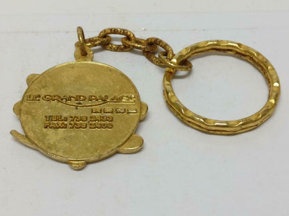 LP888 Rare Vintage Le Grand Palace Gold Tone Metal Souvenir Keychain Keyring F/S B678