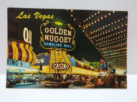 Vintage Golden Nugget Gambling Hall Las Vegas Downtown Color Postcard (P646)
