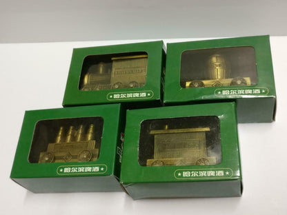 Unused Vintage China Harbin Beer Small Metal Train Set Display Box F/S (A2161)*3