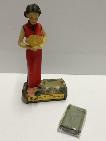 Unused Vintage Carlsberg Promo China Cheongsam Lady Lighter Display (A2154) *2