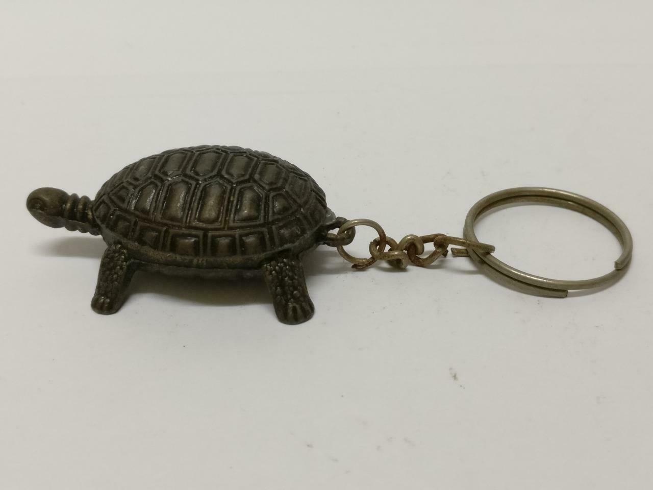LP888 Rare Vintage Cute Metal Tortoise Animal Souvenir Keychain Keyring F/S (B766)