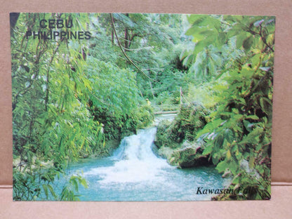 Used LUCKYPIGEON Kawasan Falls Cebu Philippines Postcard (C1839)