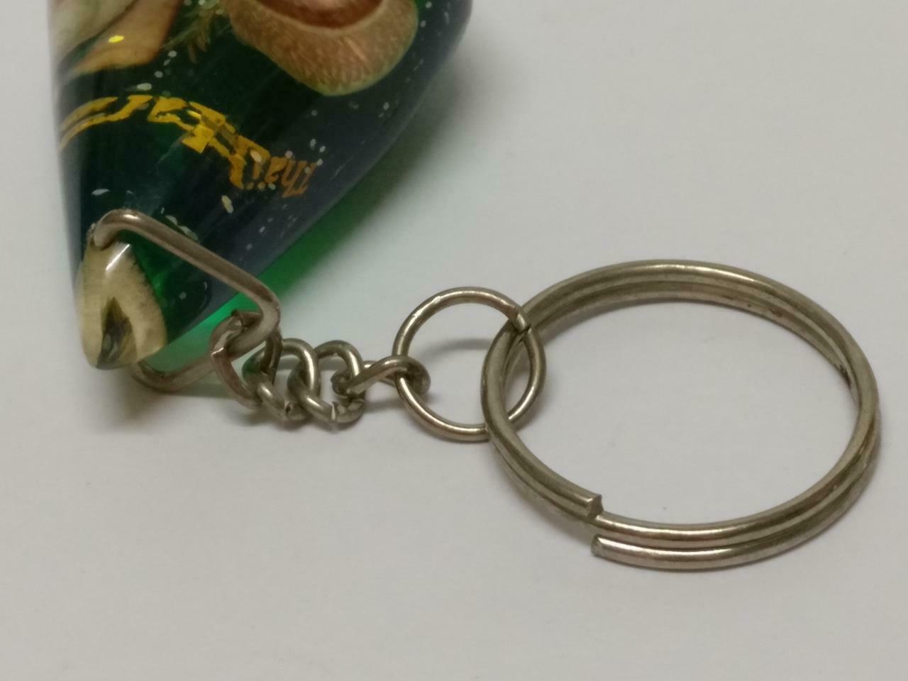 LP888 Rare Vintage Thailand Seashell Art Deco Acrylic Souvenir Keychain Keyring (B742)
