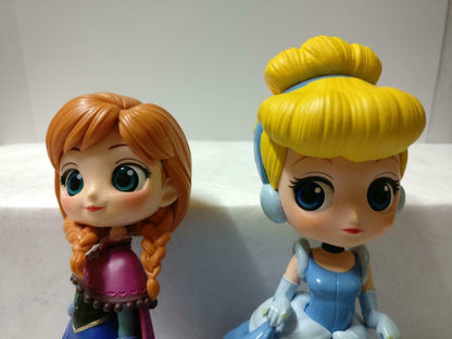 Disney QPosket Frozen Anna Cinderella Cute Figure Toys x2 Lot F/S (FTY010) *25
