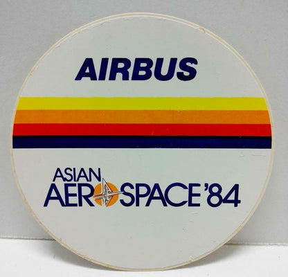 Rare Vintage 80’s Sticker Airbus Asian Aerospace '84 Airlines F/S (A766)