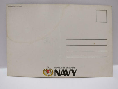 Vintage Singapore Navy RSN Missile Gun Boat Beautiful Sunset Postcard P863