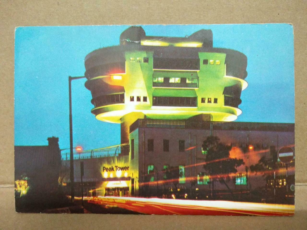 Used LUCKYPIGEON Hong Kong Peak Tower By Night Scenery Postcard (C1995)