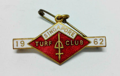 Mega Rare Vintage Singapore Turf Club 1962 W.O. Lewis (Badges) Pin Badge (B363)