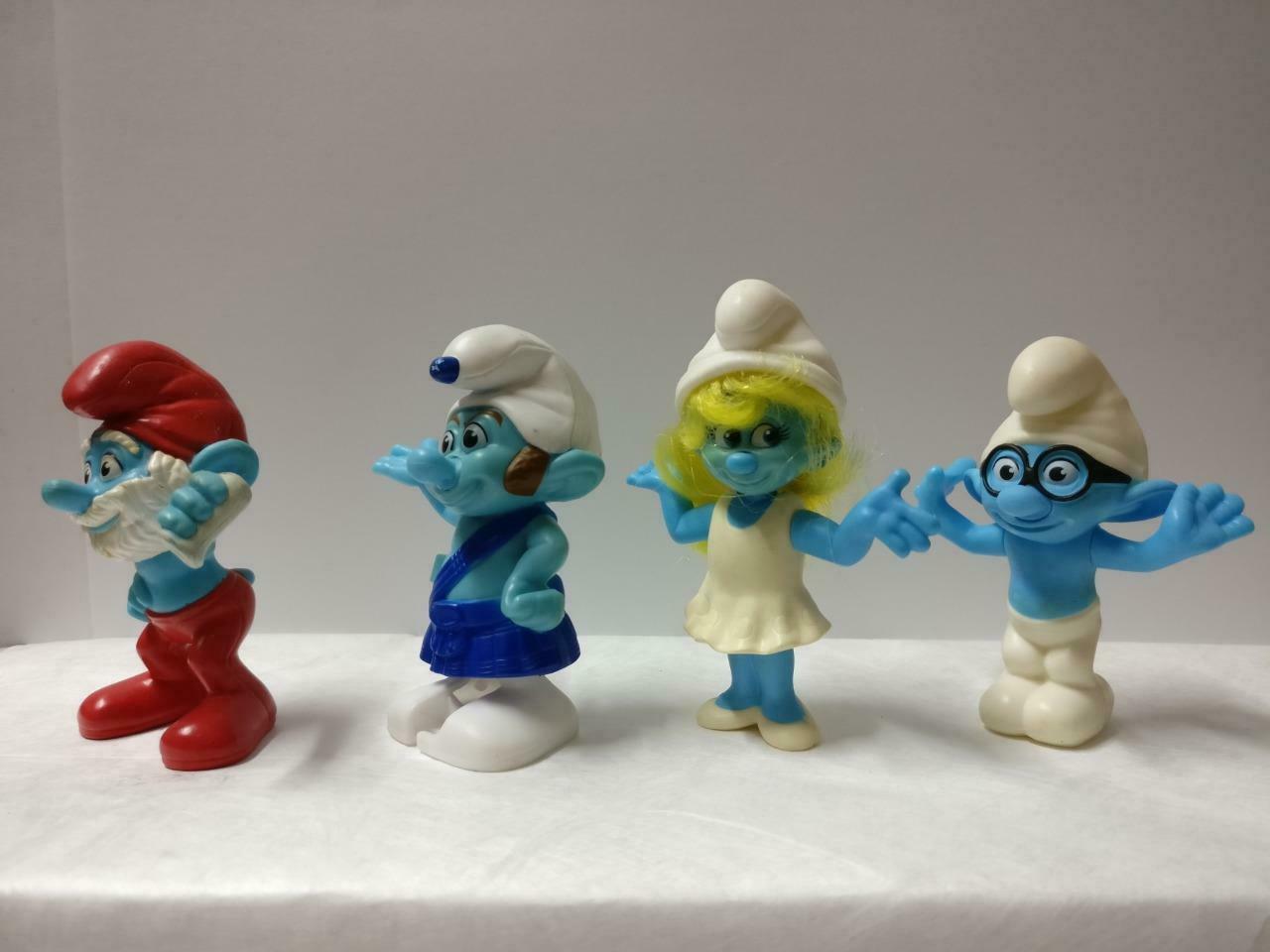 McDonalds Smurfs Bucket Spin Ball Cute Figure Toys x8 Lot F/S (FTY008) *G