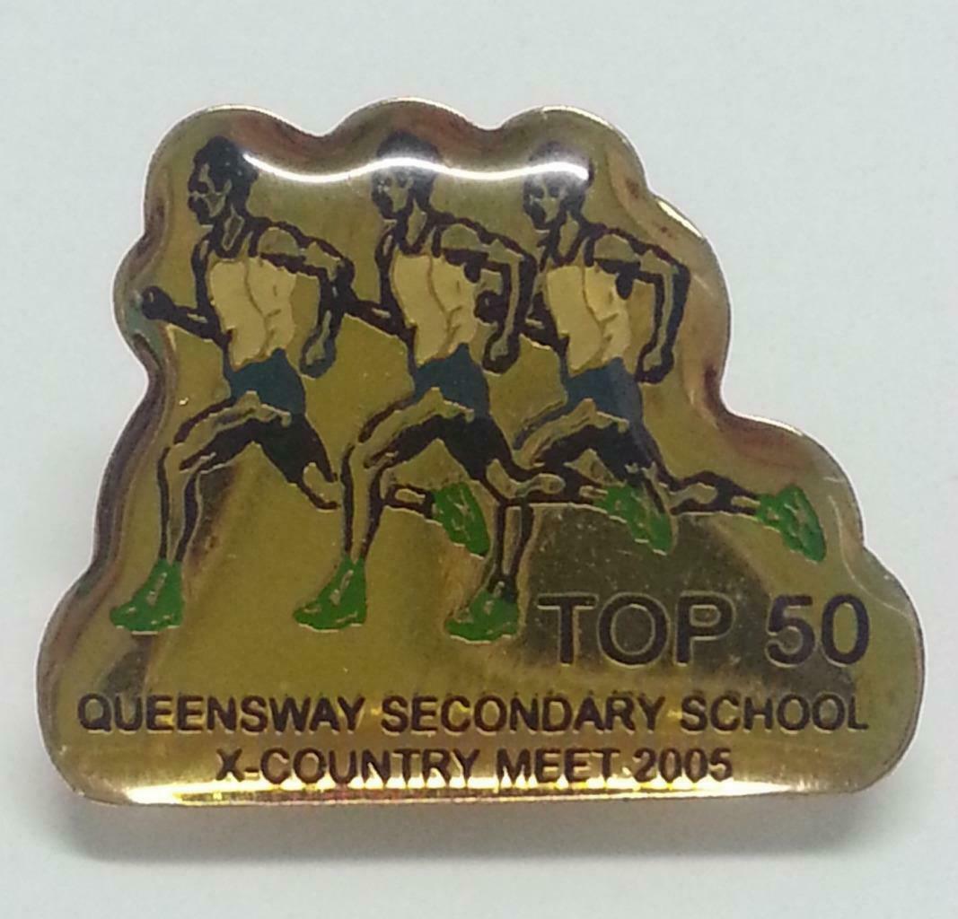 Singapore Queensway Secondary School X-Country Meet 2005 Pin Badge F/S (B130)