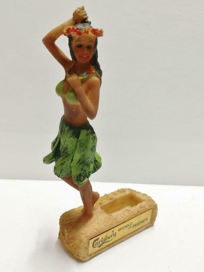 Vintage Carlsberg Beer Sexy Hawaiian Girl Hula Leaf Skirt Display F/S (A2157) *2