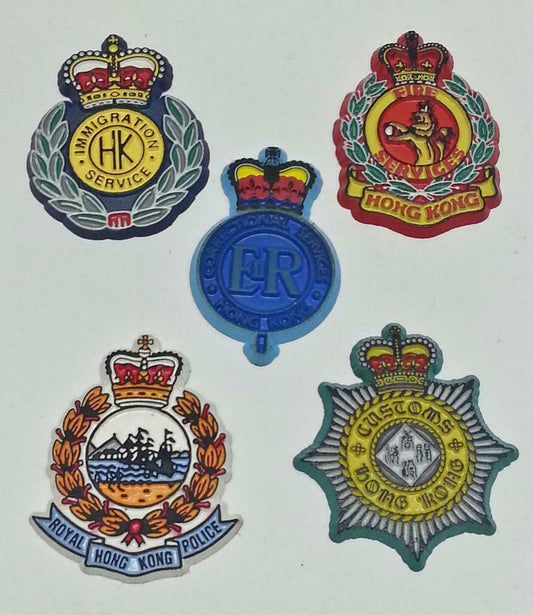 Hong Kong 1997 Customs Immigration Fire Fridge Magnets x5 Souvenir F/S (B112)