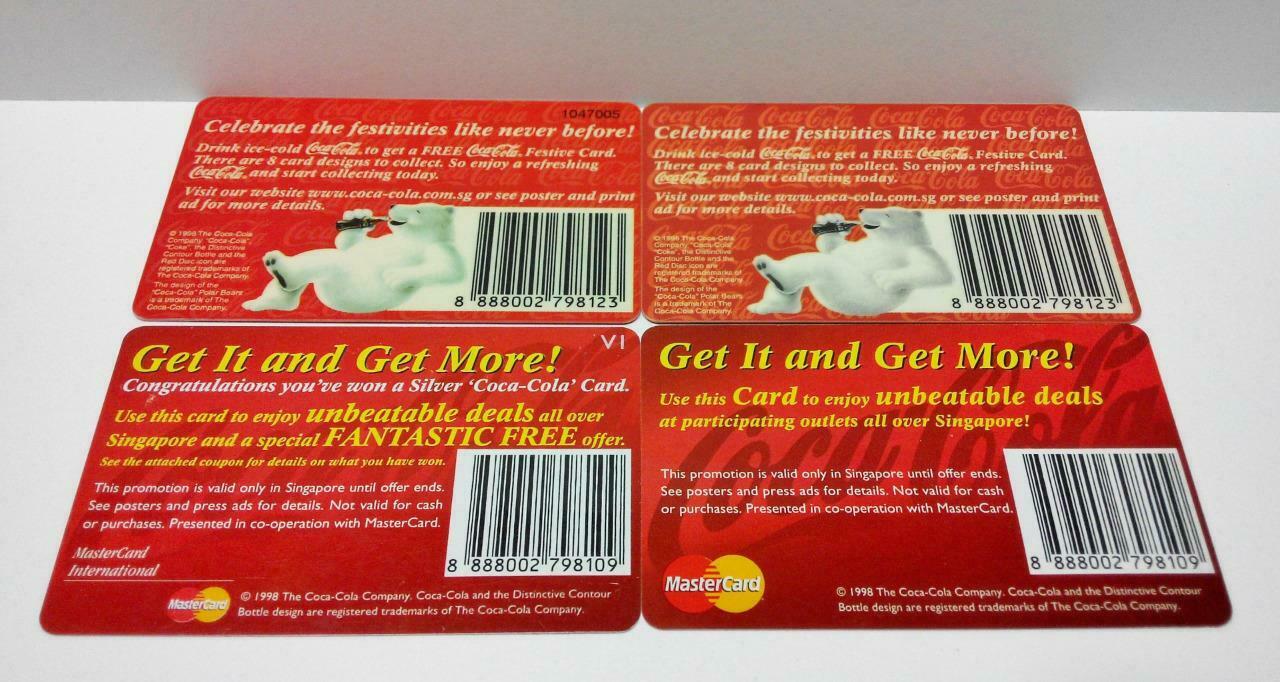 Vintage Singapore Phone Cards x10 Coca-Cola Christmas New Year 2000 F/S (A437)