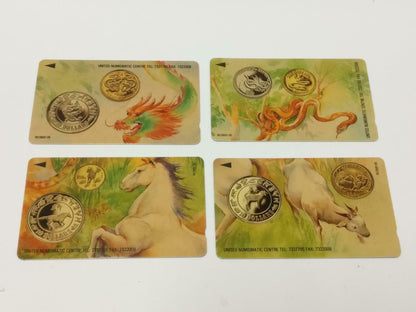 Rare New Unused Chinese Zodiac 十二生肖 Singapore Phone cards Set x13 F/S (A2406)
