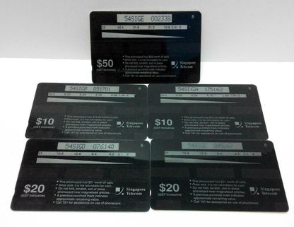 Used Vintage Singapore Phone Cards x5 Building Famous People Tan Tock Seng A414