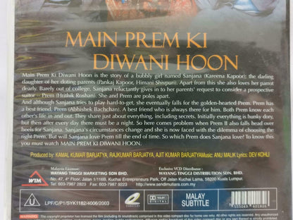 India Bollywood Hindi Movie Main Prem Ki Diwani Abhishek Malaysia 3x VCD CD992