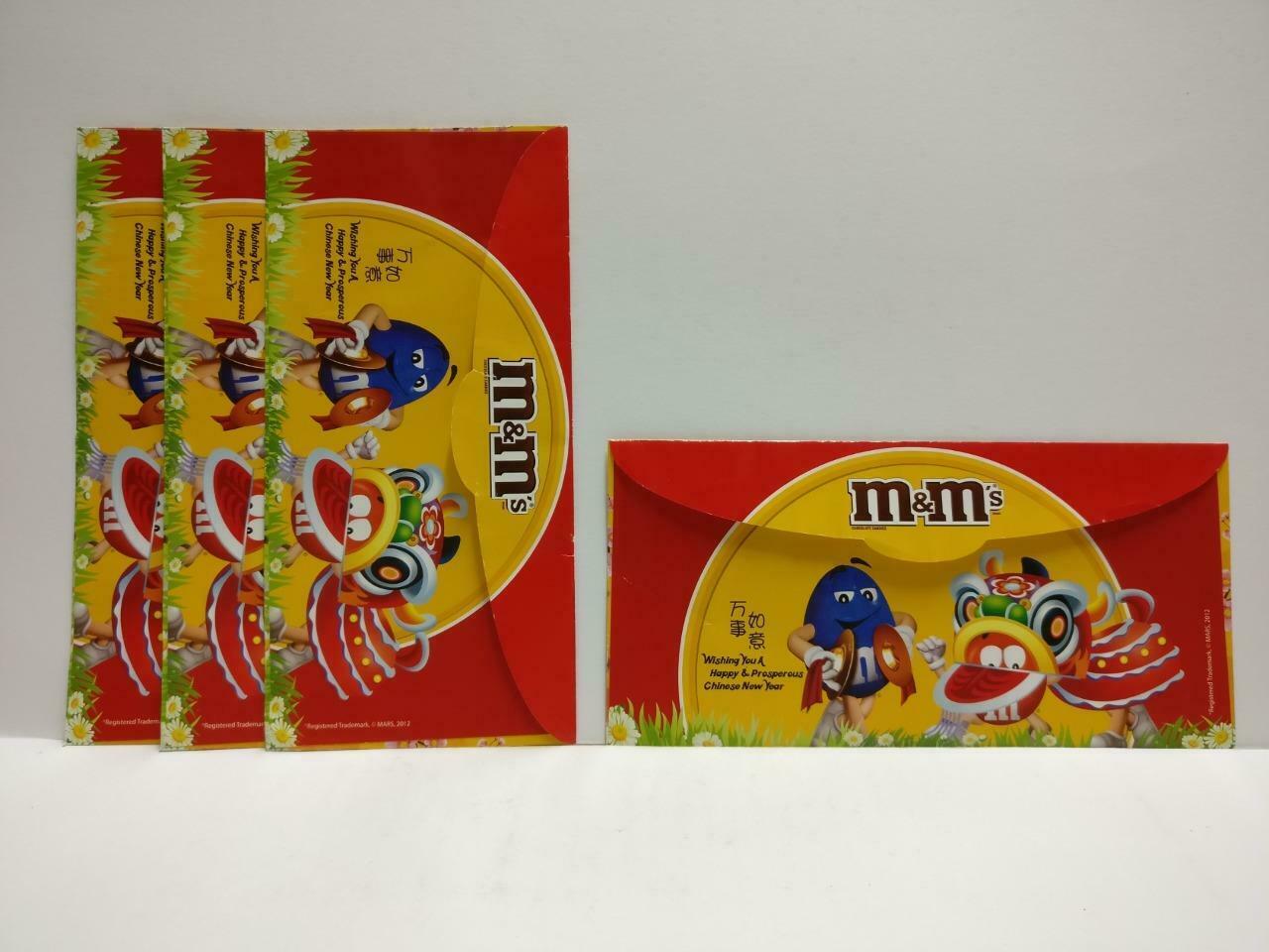 M&M's M&M Gong Xi Fa Cai CNY Red Packet Money Paper Envelope x Lot of 4 (P1158)