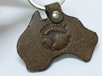 Vintage Australia Kangaroo Fur Souvenir Brown Tone Keychain Keyring F/S (B685)