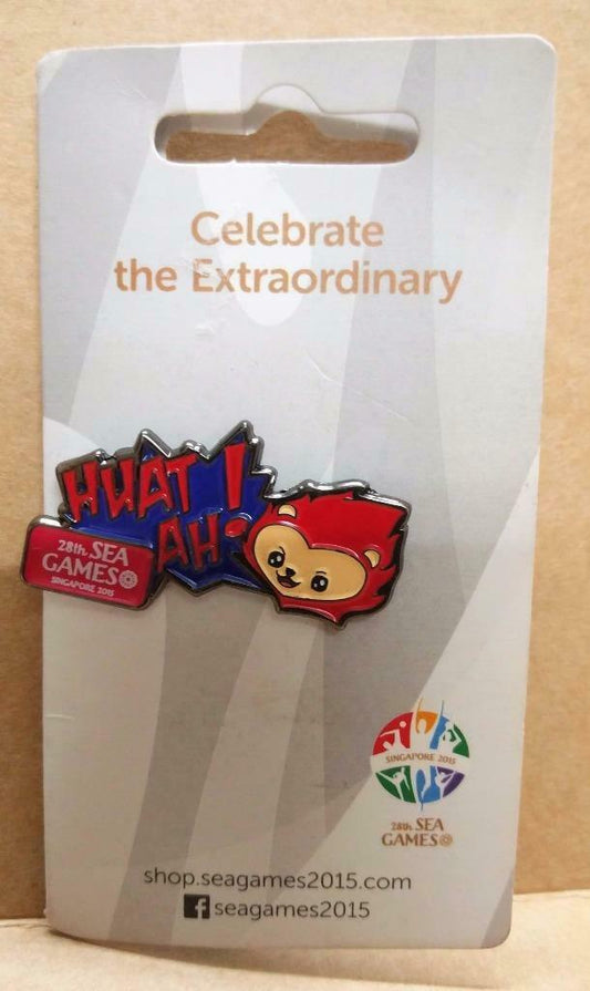 LP888 Singapore 28th Olympic Sea Games 2015 Pin Badge Button Souvenir Huat Ah! (A1319)