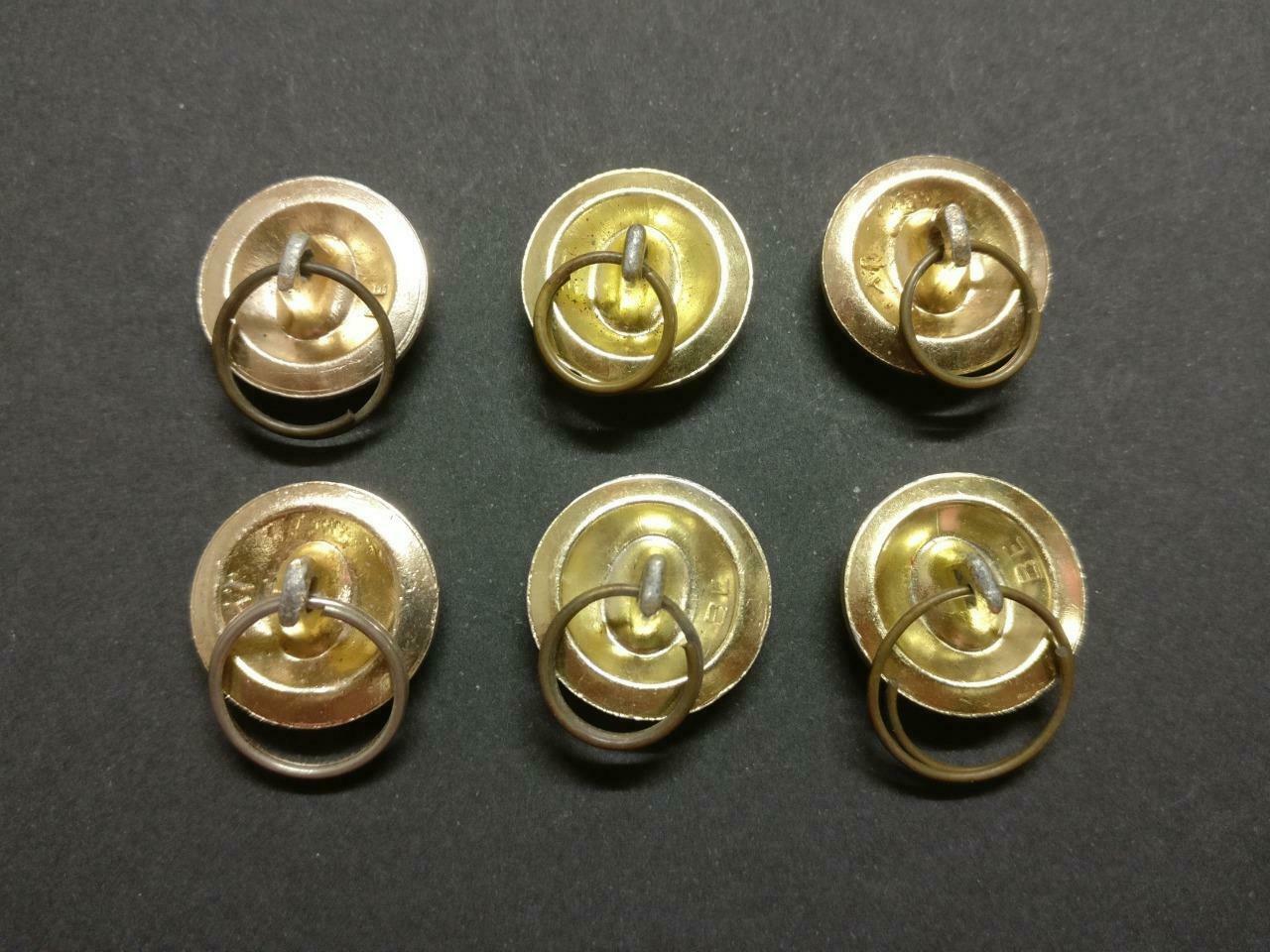LP888 Vintage Singapore Army Round Gold Tone 6 x Lion Button F/S B887