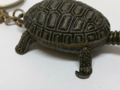 LP888 Rare Vintage Cute Metal Tortoise Animal Souvenir Keychain Keyring F/S (B766)
