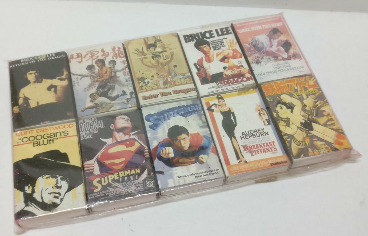 Sealed Bruce Lee Superman Clint Eastwood Asia Designs Reprint 10 Match box C2254