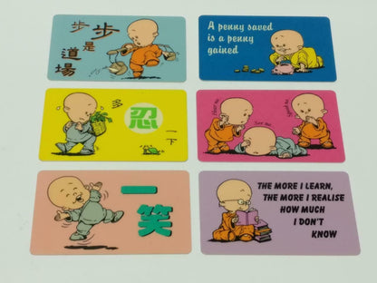 Cute Little Monk 小和尚 Chinese English Quotes Plastic Card x6 Lot F/S (A2405)