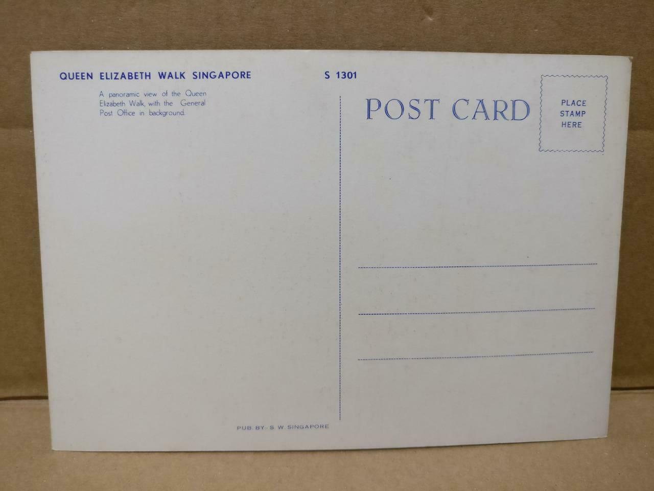 LUCKYPIGEON Queen Elizabeth Walk General Post Office Singapore Postcard (C1967)