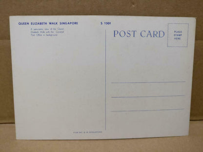 LUCKYPIGEON Queen Elizabeth Walk General Post Office Singapore Postcard (C1967)