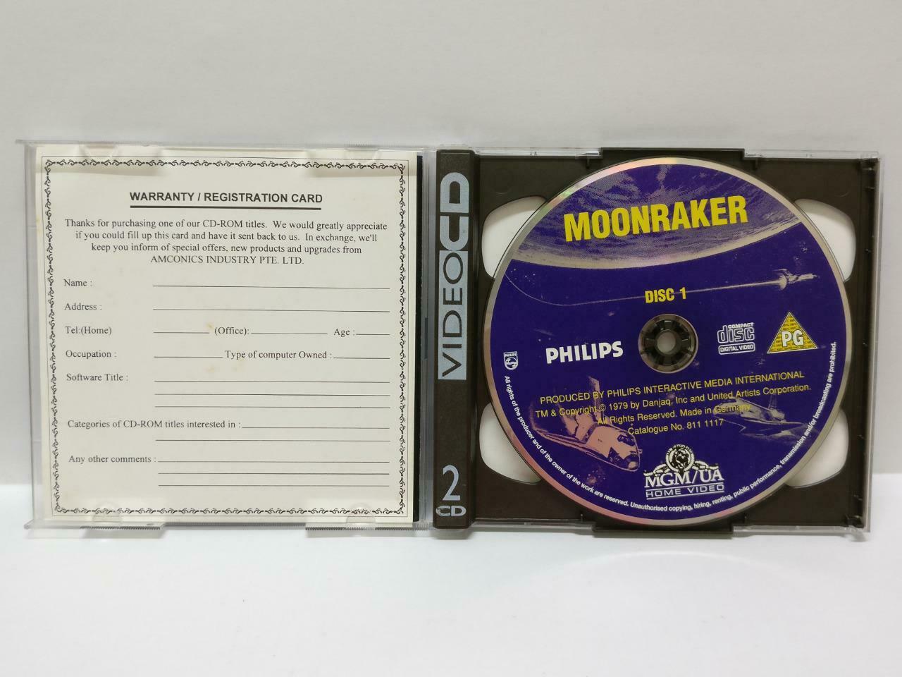 Roger Moore James Bond 007 Moonraker Singapore 2x VCD Video CD Philips OOP CD468