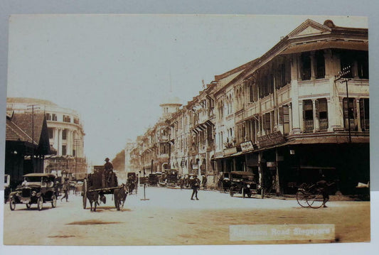 Singapore Robinson Road Vintage Singapore Postcard Reprint (AC132)
