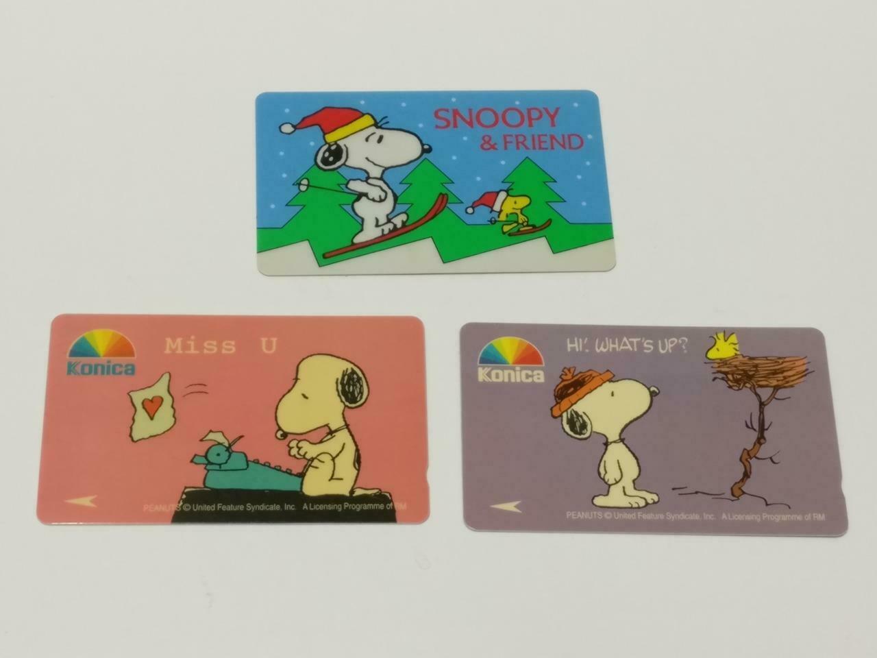 Snoopy Guarantee Card & Singapore KONICA New Phonecard x2 Lots F/S (A2403)