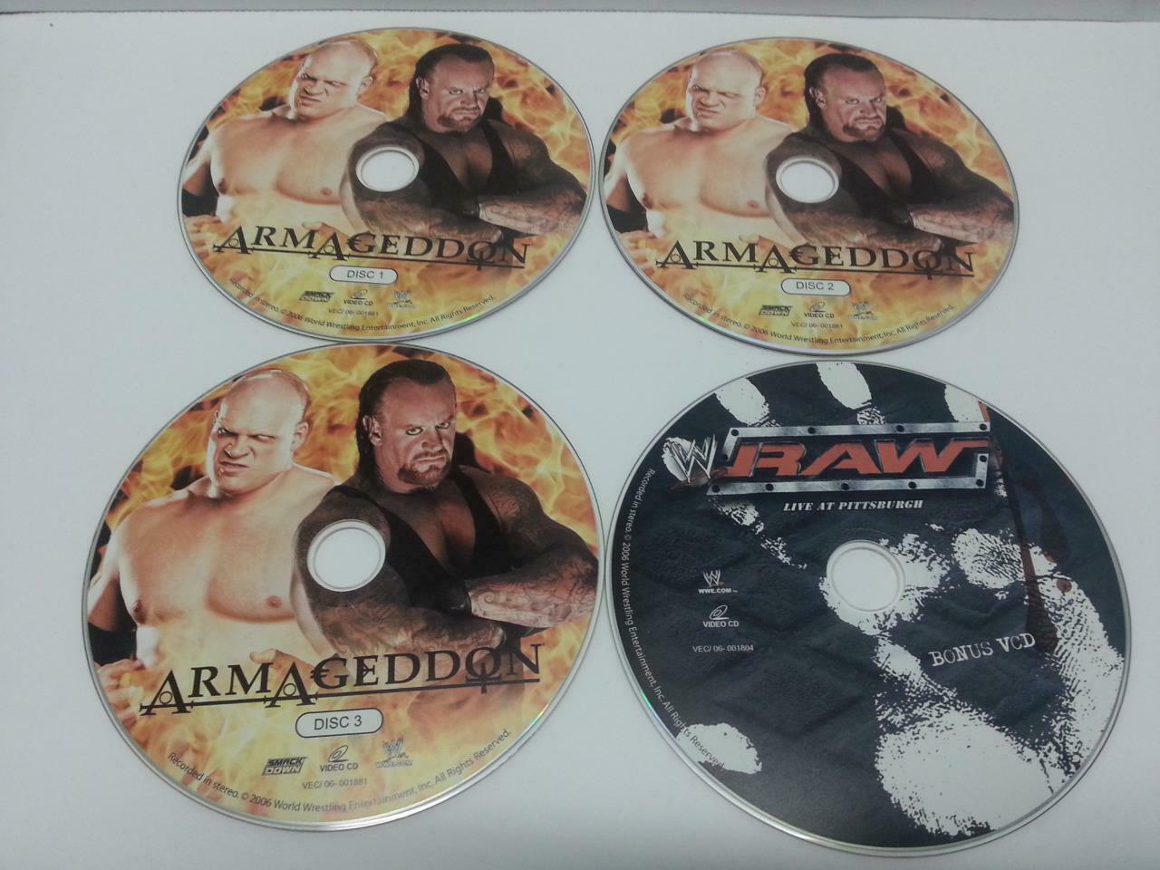 WWE WWF Wrestling RAW Armageddon 2006 Singapore Only 4x VCD Video CD OOP (A854)