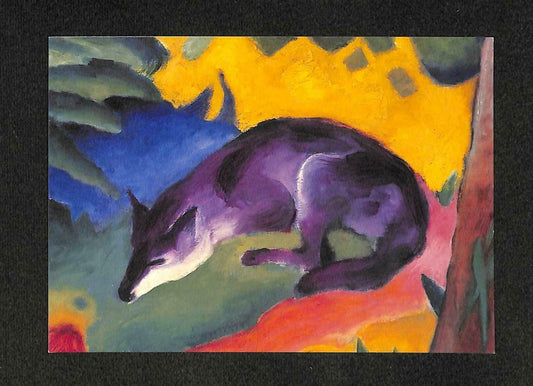 LUCKYPIGEON Franz Marc Painting Blue and Black Fox Art Work Postcard (C1775)