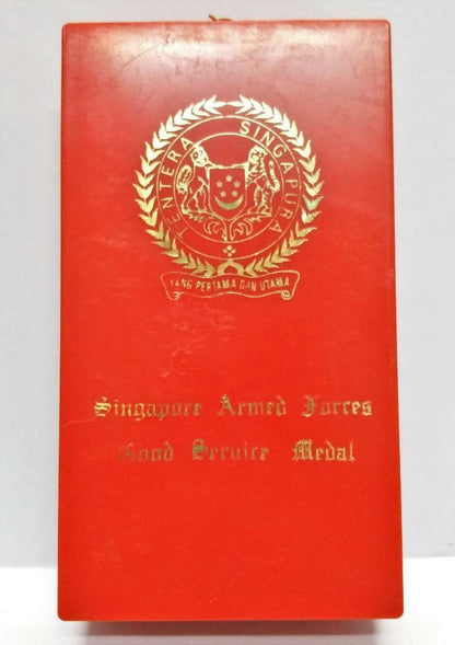 Mega Rare Vintage Singapore Armed Forces Good Service Lion Medal w/ Box (A1559)