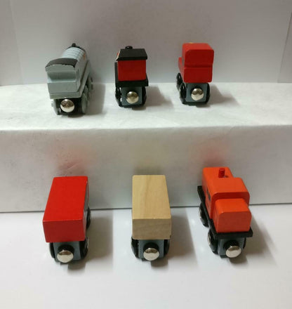 Magnetic Wooden Train Set Spencer Figurines Toys x6 F/S (FTY016) *30