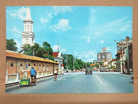 LUCKYPIGEON Busy Street Of Bras Basah Road Singapore Postcard (C2009)