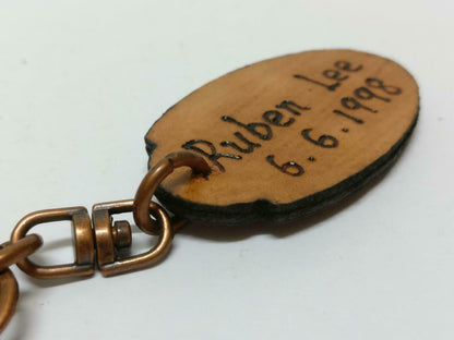 LP888 Cute Japanese Doraemon Handmade Name Engraved Wooden Keychain Keyring F/S B767